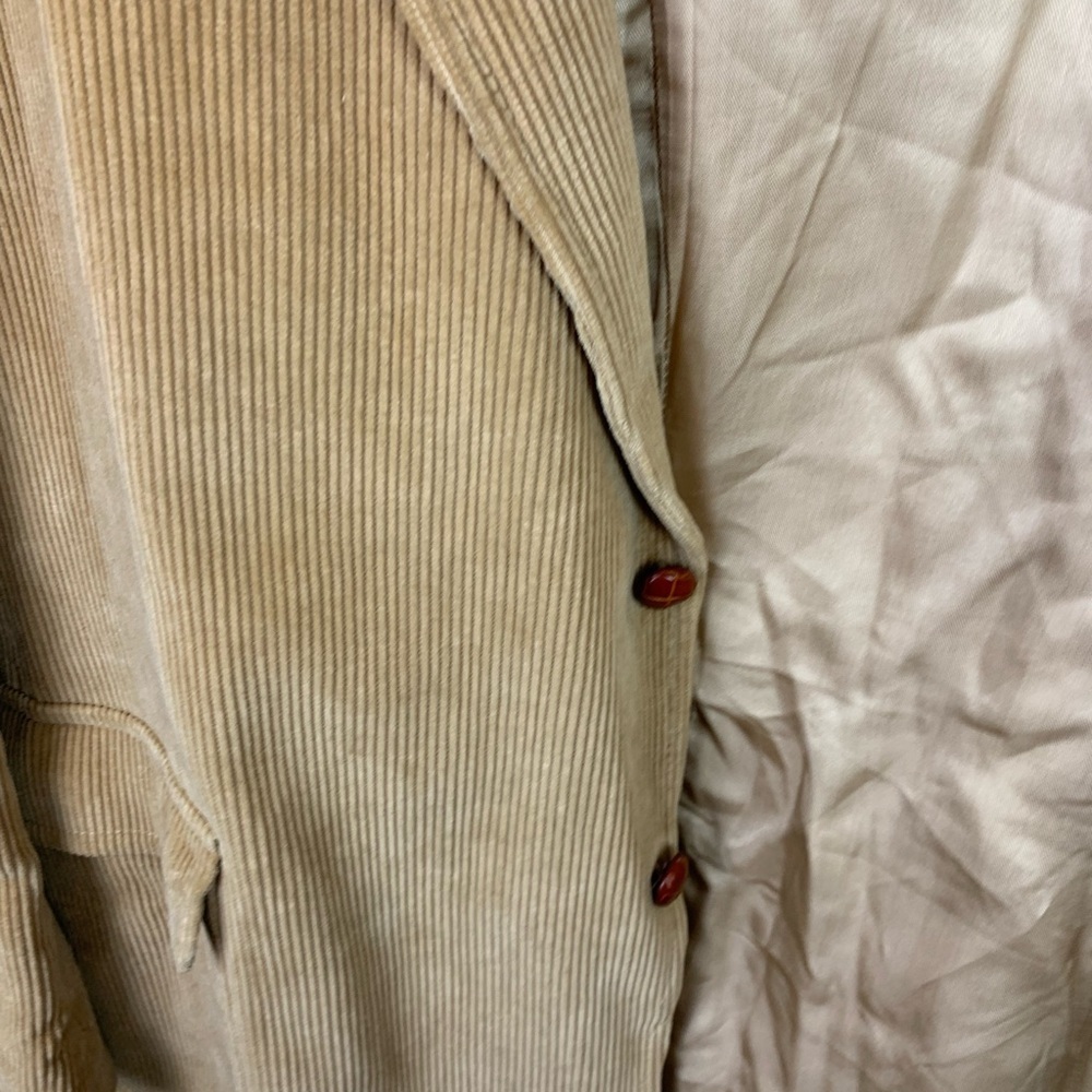Vintage Garrison Park Corduroy Blazer Mens 50 Elbow Patch Beige Teacher Academia - Picture 3 of 11